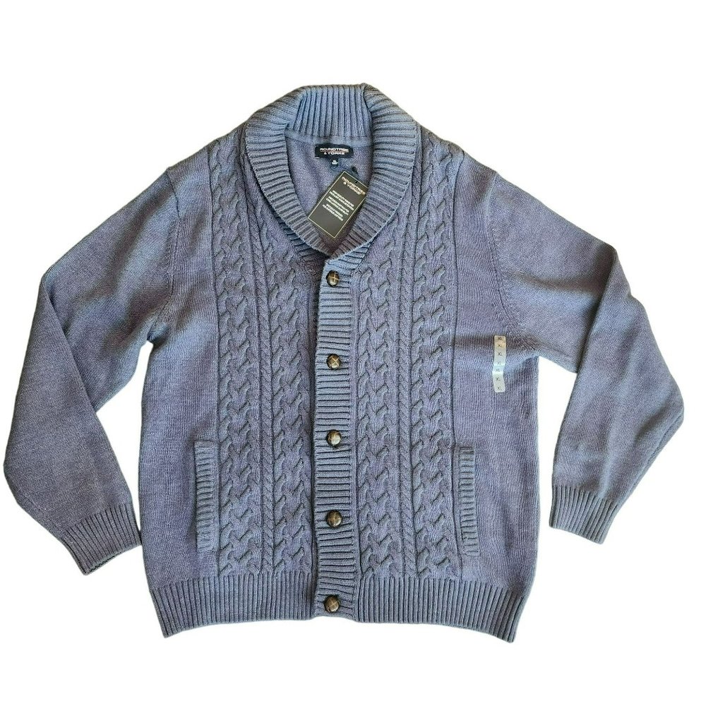 Roundtree & Yorke Blue Cardigan Sweater Size X Large